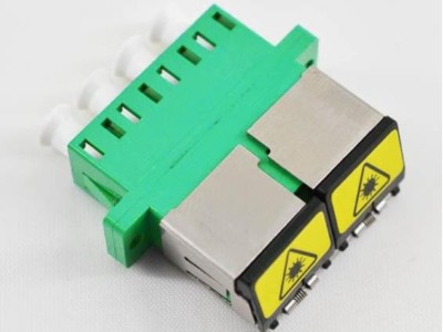 LC 4C 帶金屬殼保護 翻蓋光纖適配器，耦合器
