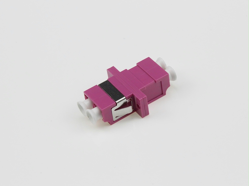 電信級 LC OM4 DX 有耳光纖適配器，法蘭盤