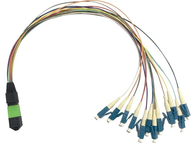 MPO-LC 12色尾纖，MPO光纖跳線